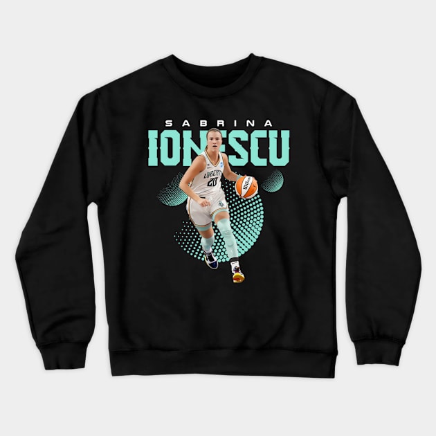 Sabrina Ionescu Cool Retro Sabrina Ionescu Crewneck Sweatshirt by RansomBergnaum